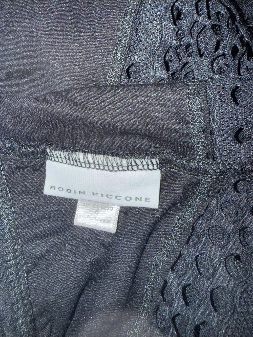 Robin Piccone Black Crochet One-Piece Swimsuit - Picture 8 of 8